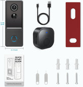 Wireless Video Doorbell, 1080P HD, No Monthly Fee, Triple Motion Detection, 180-Day Battery Life, Night Vision, 2-Way Audio, IP66 Weatherproof, Works with Alexa & Google Home